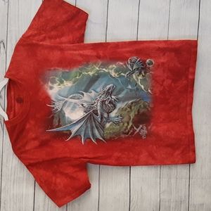 The Mountain Sea Dragons Age of Dragons 100% COTTON Graphic Tee Adult M RED